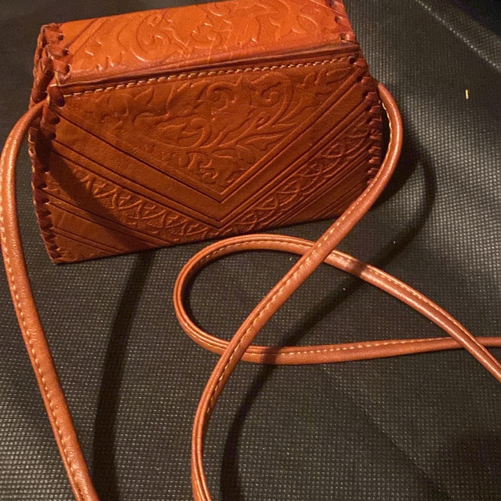 Moroccan Magic Embossed Leather Mini Crossbody Ha… - image 2